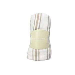 NEW Saranoni Stretchy Crib Sheet in Taupe Stripe, NWT